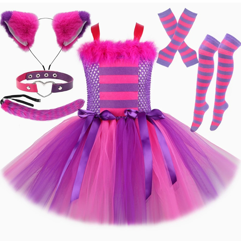Baby Tutu Skirt - Set Gaun Tutu Kucing Cheshire Bergaris